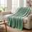 Aisbo Sage Green Throws Blanket for Sofas Single Fluffy Blanket Bed T 3