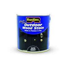 Rustins Quick Dry Outdoor Wood Stain Ebony 2.5ltr- Durable and Weather-Resistant Finish, Fast Drying, Vibrant Color for Decks, Fences, & Furniture, Av