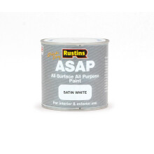 RUSTINS ASAP Quick Dry All Surface All Purpose Paint – Water-Based Satin Paint for Wood, Metal, UPVC, Plastic, Tiles, Stone & Brick – Interior & E