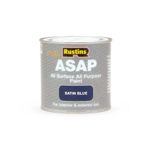 RUSTINS ASAP Quick Dry All Surface All Purpose Paint – Water-Based Satin Paint for Wood, Metal, UPVC, Plastic, Tiles, Stone & Brick – Interior & E