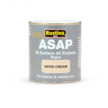 RUSTINS ASAP Quick Dry All Surface All Purpose Paint – Water-Based Satin Paint for Wood, Metal, UPVC, Plastic, Tiles, Stone & Brick – Interior & E