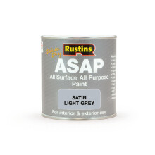 RUSTINS ASAP Quick Dry All Surface All Purpose Paint – Water-Based Satin Paint for Wood, Metal, UPVC, Plastic, Tiles, Stone & Brick – Interior & E
