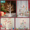 Vanthylit Set of 4 White Christmas Tree with Lights 2FT 6