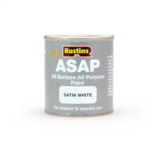 RUSTINS ASAP Quick Dry All Surface All Purpose Paint – Water-Based Satin Paint for Wood, Metal, UPVC, Plastic, Tiles, Stone & Brick – Interior & E