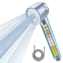 MEKO High Pressure Filter Shower Head for Hard Water UK,1.5m Hose,3 Modes