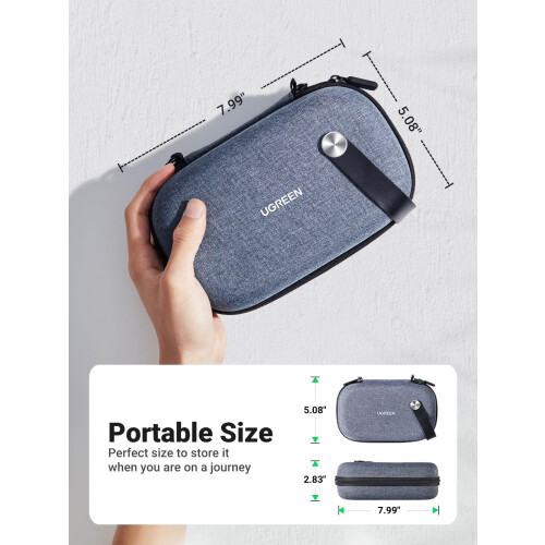 UGREEN Travel Accessories Tech Pouch Electronics Cable Organiser Bag Grey 1