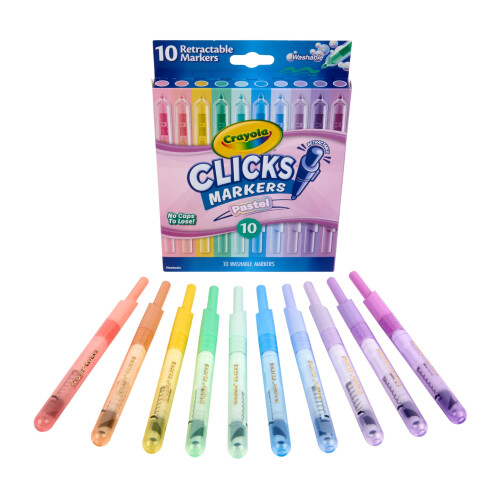 Crayola CRAYOLA Clicks 20 Washable Retractable Capless Felt Tip Markers Assor 1