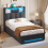 DICTAC 3ft Single Ottoman Storage Bed with RGB LED Lighting Upholstere 3