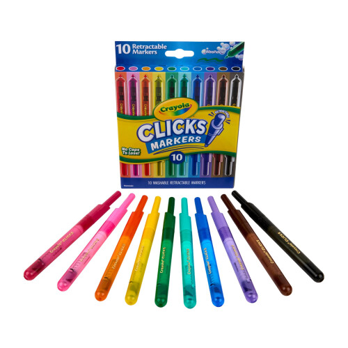 Crayola CRAYOLA Clicks 20 Washable Retractable Capless Felt Tip Markers Assor 2