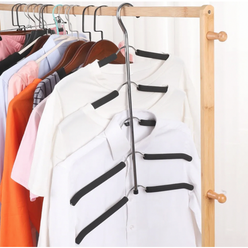 5 Tier Clothes Hanger, Non Slip Multi Layer Shirt Hanger for Space Saving Wardrobe Organisation