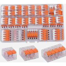 75 Pack Wire Connectors, Lever Nuts, Electrical Cable Clamps for 4 mm² Conductors, Quick Splice Terminals