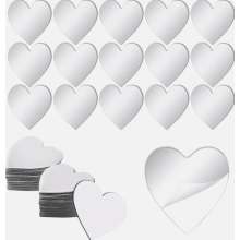 60 Mini Heart Mirrors, 5 cm Self Adhesive Acrylic Heart Shapes for Crafts, Makeup, Bathroom and Wall Decor Portable