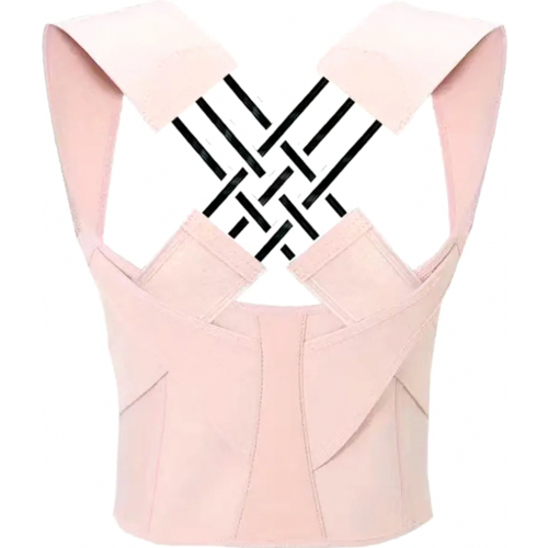 Posture Corrector for Women and Men, Adjustable Back Support Brace, Breathable Shoulder Strap, Pink M