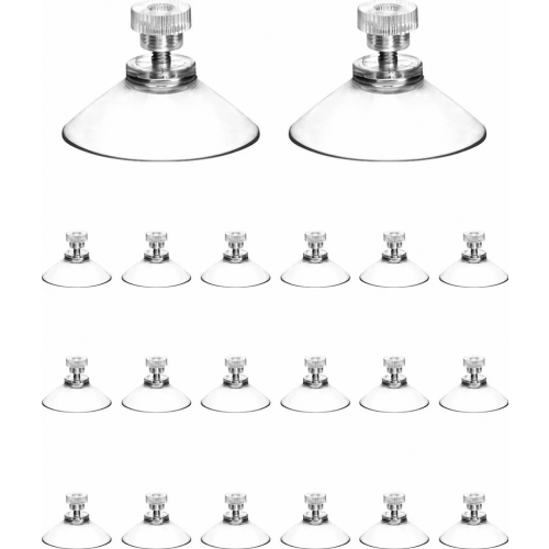 20 Pack Suction Cups for Windows 25 mm Diameter with Knurled Nuts for Home Office and Workshop Use
