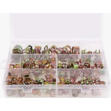 100 Piece Fuel Line Hose Clamps, Spring Clips, 9 Sizes from 6 to 17 mm, Petrol Pipe Fasteners