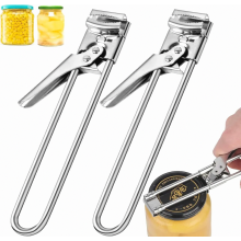 2 Pack Manual Jar Opener, Adjustable Screw Top Lid Remover, Stainless Steel, Easy Grip for Seniors