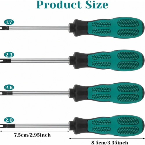 4 Piece U Type Screwdriver Set, Magnetic Fork Tip Hand Tools, Chrome Vanadium Steel Repair Kit 1
