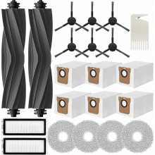 Robot Vacuum Cleaner Replacement Parts Kit, 2 Roller Brushes, 6 Dust Bags, 4 Mop Pads, 6 Side Brushes, 2 Filters