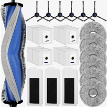 20 Piece Robot Vacuum Accessory Kit with 1 Rubber Main Brush, 4 Dust Bags, 6 Mop Pads, 3 Filters and 6 Side Brushes