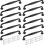 12 Pack 128mm Kitchen Cabinet Handles, Black Aluminium Alloy Pulls with Screws for Cupboard Doors and Drawers 1