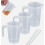 3 Piece Measuring Cup Set, 50ml 100ml 250ml, Graduated Plastic Dosing Cups for Laundry and Kitchen 1