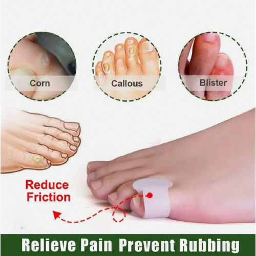 8 Pack Gel Toe Separators for Bunions, Silicone Correctors for Overlapping and Hammer Toes, Clear 2