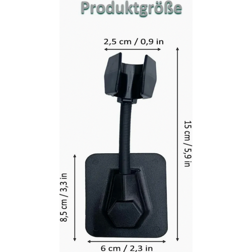 Adjustable Shower Head Holder, No Drilling, 360 Degree Rotation, Wall Mounted Bathroom Accessory, Black 2
