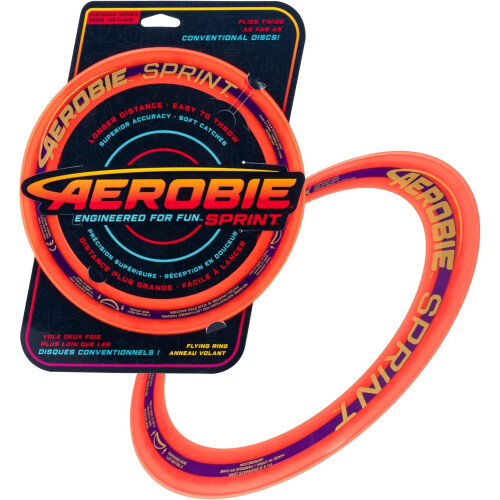 Aerobie Sprint Ring, disco voador exterior, 25 cm, multicolor, para jogos de captura