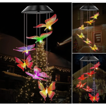Solar Butterfly Wind Chime Lights, Colour Changing LED Hanging Garden Decor for Patio, Tree and Parties
