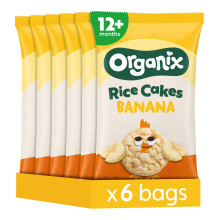 Organix Banana Rice Cakes, Baby Snack, 40 g (Pack of 6)