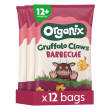 Organix Barbeque Gruffalo Claws Corn Puffs Multipack, 3 x (4 x 15 g Ba