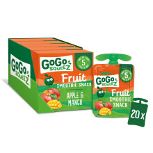 GoGo squeeZ Fruit Pouches, Apple Mango, 20x90g, No Added Sugar, Kids S