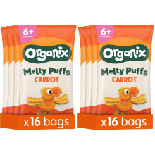 Organix Melty Carrot Puffs, Organic Baby Snack 4 x (4 x 18 g Bags) (2
