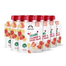 Mama Bear Organic Strawberry & Banana Yogurt Purée, Pack of 6