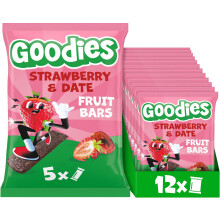 Goodies Kids Strawberry & Date Fruit Bars, 12 x 20 g