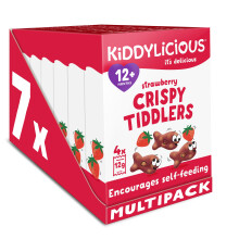 Kiddylicious Strawberry Crispy Tiddlers - Delicious Real Fruit Treat f