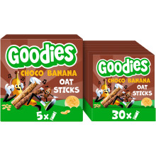 Goodies Kids Snack Choco & Banana Oat Sticks Bars, Multipack 6 x (5 x