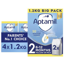 Aptamil 2 Follow On Baby Milk Formula Powder, 6-12 Months, Big Pack, 4