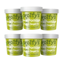 Wolfy's Spiced Porridge with Pear and Ginger Jam! 92 g (Pack of 6)