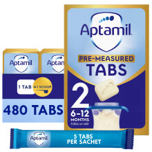 Aptamil 2 Follow On Baby Milk Formula Pre-Measured Tabs, 6-12 Months,