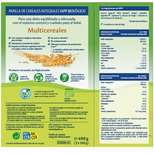 Hipp Hipp Multigrain Porridge Bio 6Months 2