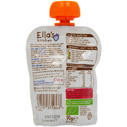 Ella's Kitchen Organic Mango Yoghurt Greek Style 6+ Months, Single, 90 1