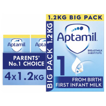 4 x 1.2kg Aptamil 1 First Infant Baby Milk Suitable From Birth Formula