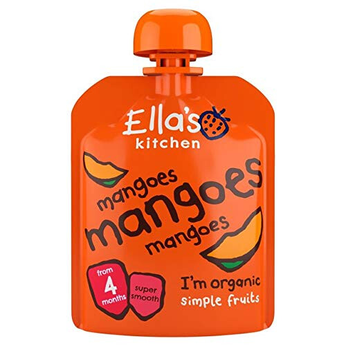 Ella's Kitchen Organic Smooth Mango Puree Stage 1 70g - Pack of 6