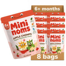 MININOMS Apple Chomps Organic Baby Snacks, for 6+ Months, 20g (8 Pack)
