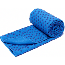Non-Slip Quick-Dry Yoga Towel with Carry Bag, Extra Long 62 x 183 cm, Soft Blue Dotted Design