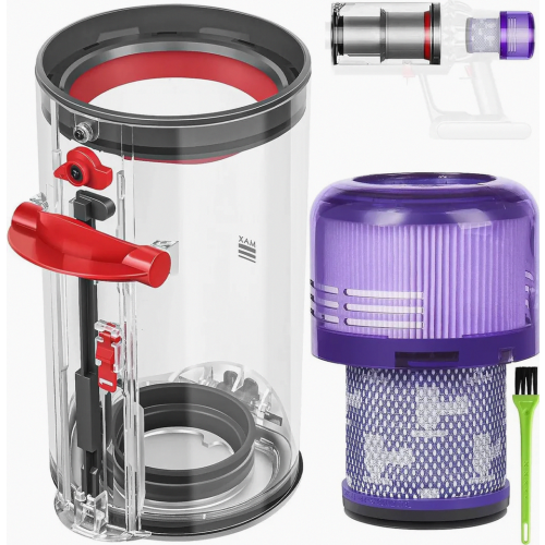 Dust Collection Bin and Filter Replacement for Cordless Vacuum Cleaner, Dust Container Canister