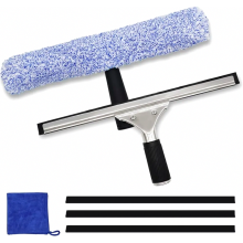 Window Cleaning Set, 6-Piece Microfibre Window Wiper and Squeegee Kit for Glass, Mirrors, Showers and Cars