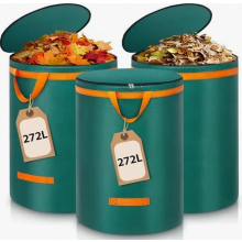 3 Pack 272L Garden Waste Bags with Lids and Handles, Large Self-Standing Leaf Bags for Garden Debris