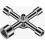 4-Way Triangular Key, 5 Sizes, Universal Tool for Control Cabinets, Gas and Water Meters, Robust Silver Finish 1